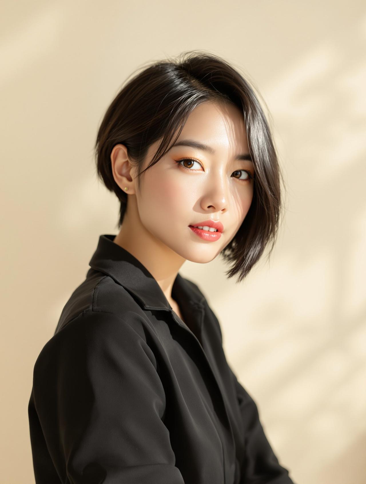 cos吧 - 短发飞扬 - 校园制服写真